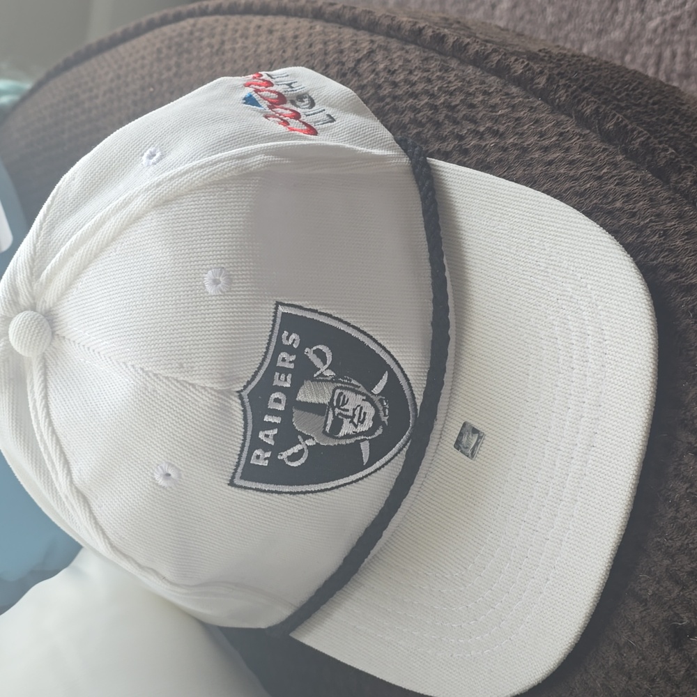 Raiders Coors Light Logo White Baseball Cap. Adjustable